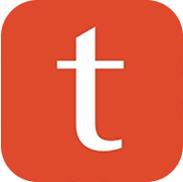 Tessitura logo mark. Orange background with a white lowercase 't'.