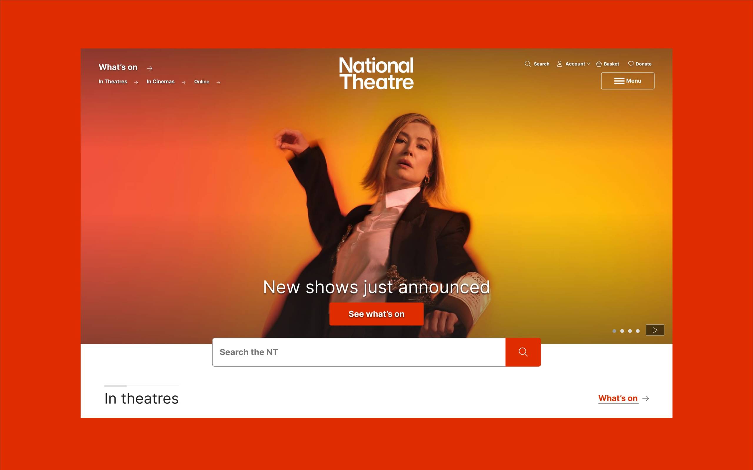 The National Theatre homescreen